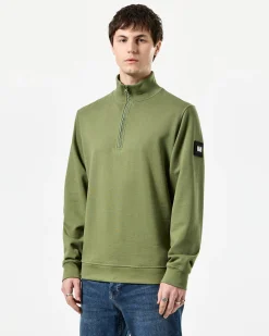 Kraviz Sweatshirt mit Viertelreißverschluss Sapling Green
