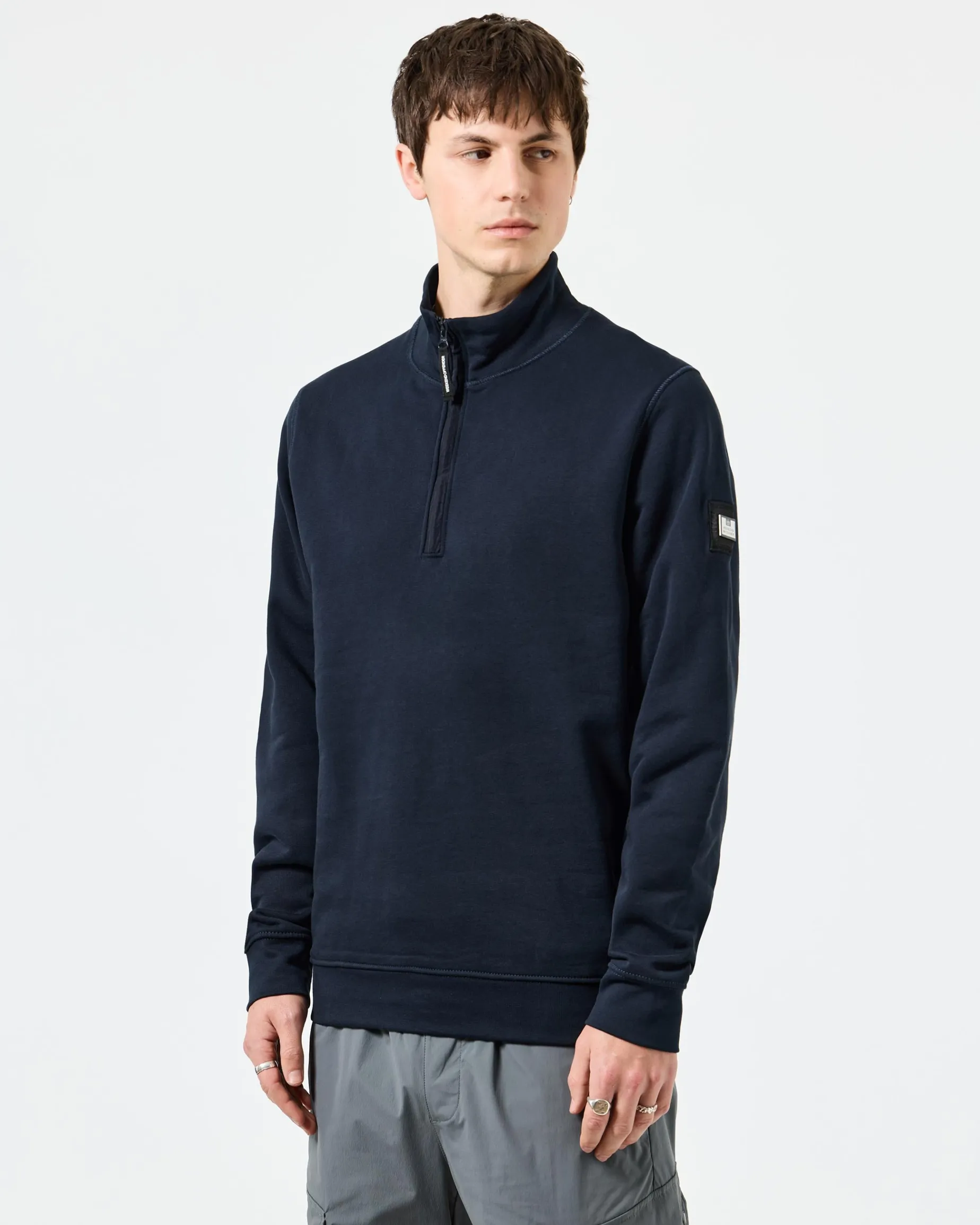 Kraviz Sweatshirt mit Viertelreißverschluss, Marineblau