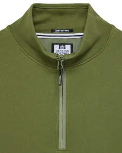 Kraviz Sweatshirt mit Viertelreißverschluss Sapling Green