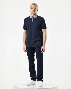 Lachine Poloshirt Marineblau/Mid House Check