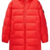 Lange Daunenjacke „Sapporo“ in Cayenne-Rot