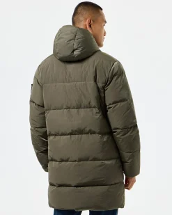 Lange Daunenjacke „Sapporo“ in Burggrün