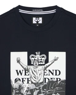 Leo Gregory – T-Shirt mit Monochrome-Grafik, Marineblau