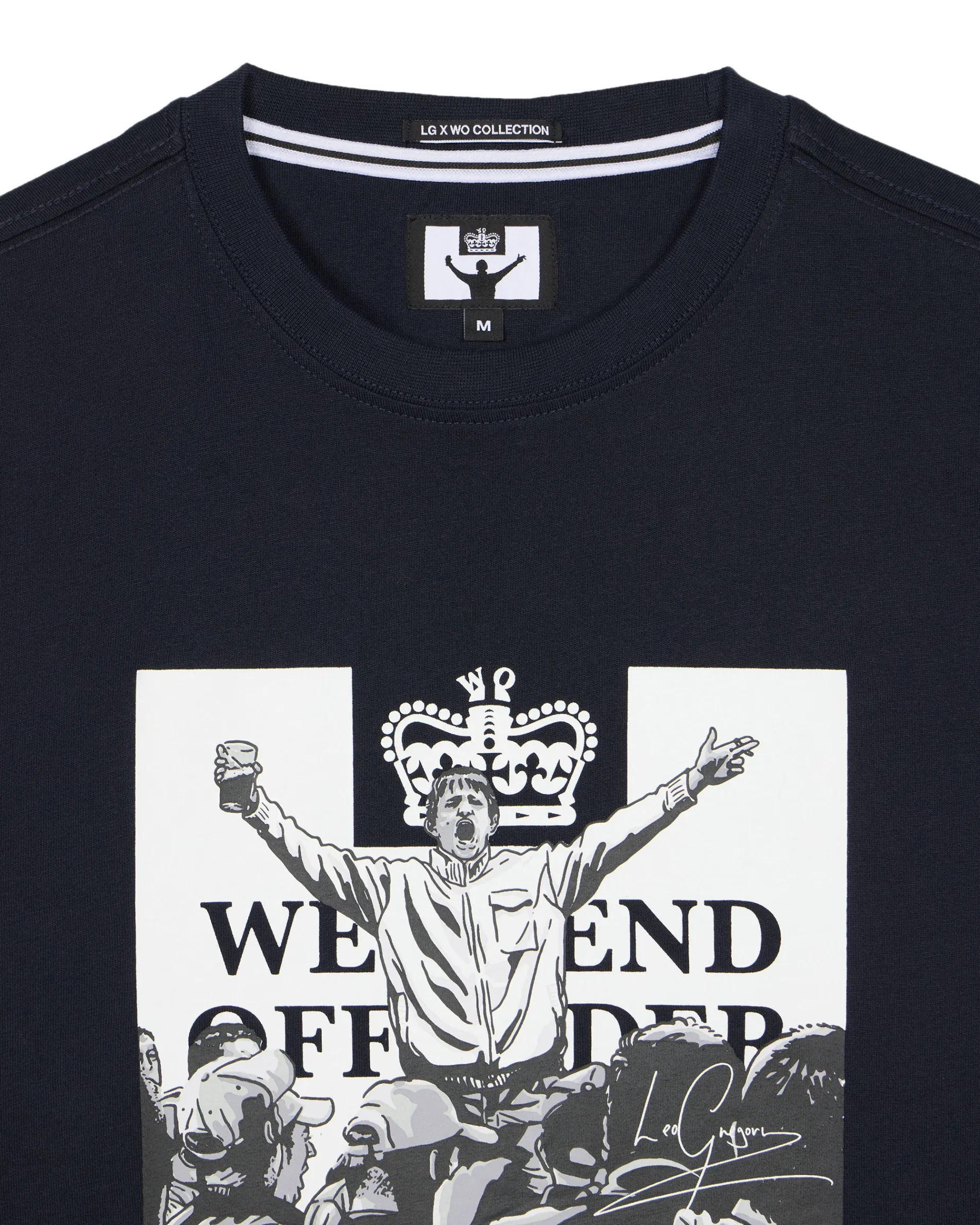 Leo Gregory – T-Shirt mit Monochrome-Grafik, Marineblau