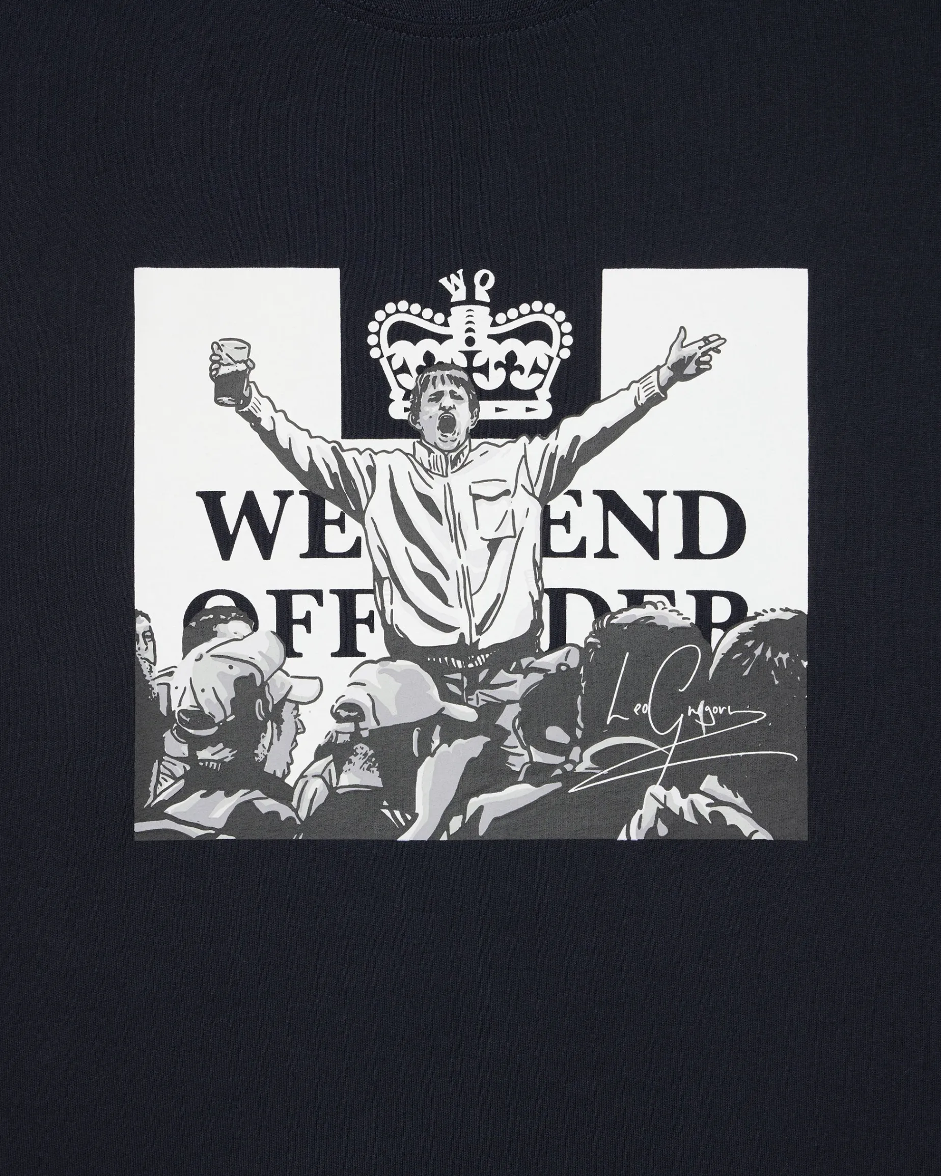 Leo Gregory – T-Shirt mit Monochrome-Grafik, Marineblau