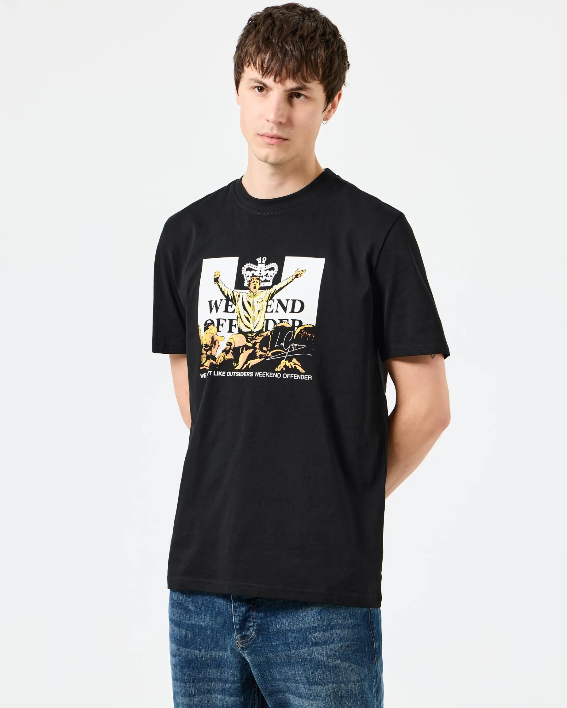 Leo Gregory Grafik-T-Shirt Schwarz