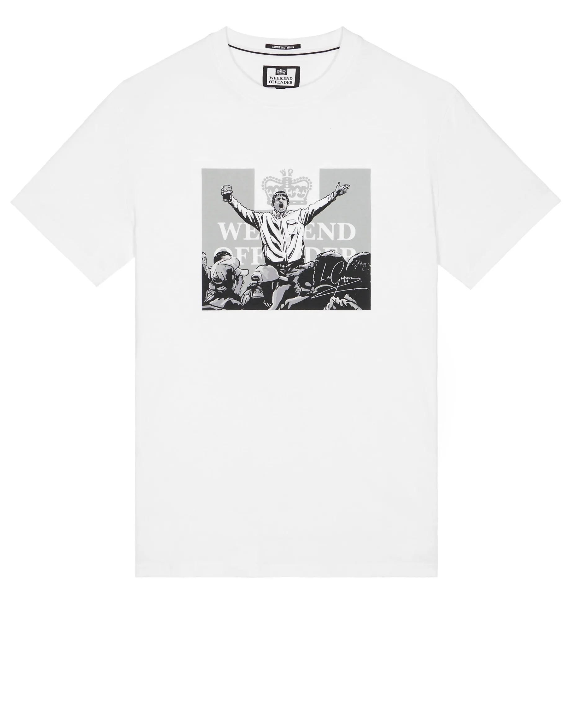 Leo Gregory T-Shirt mit Monochrome-Grafik Weiß
