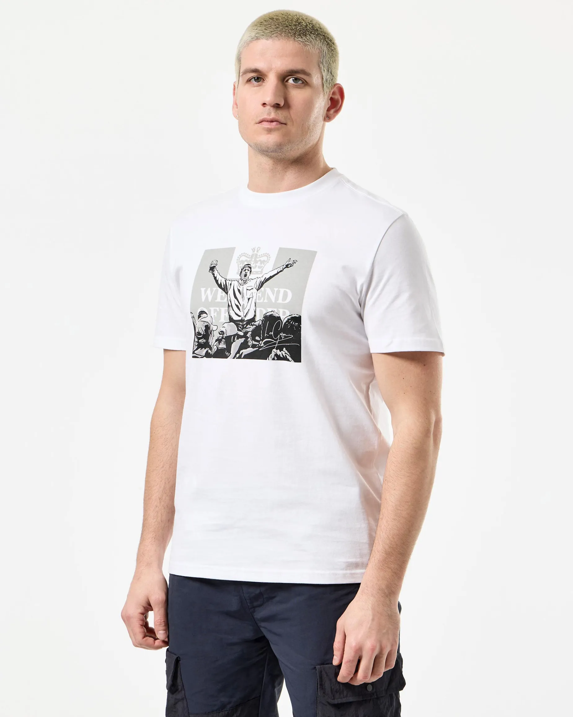 Leo Gregory T-Shirt mit Monochrome-Grafik Weiß