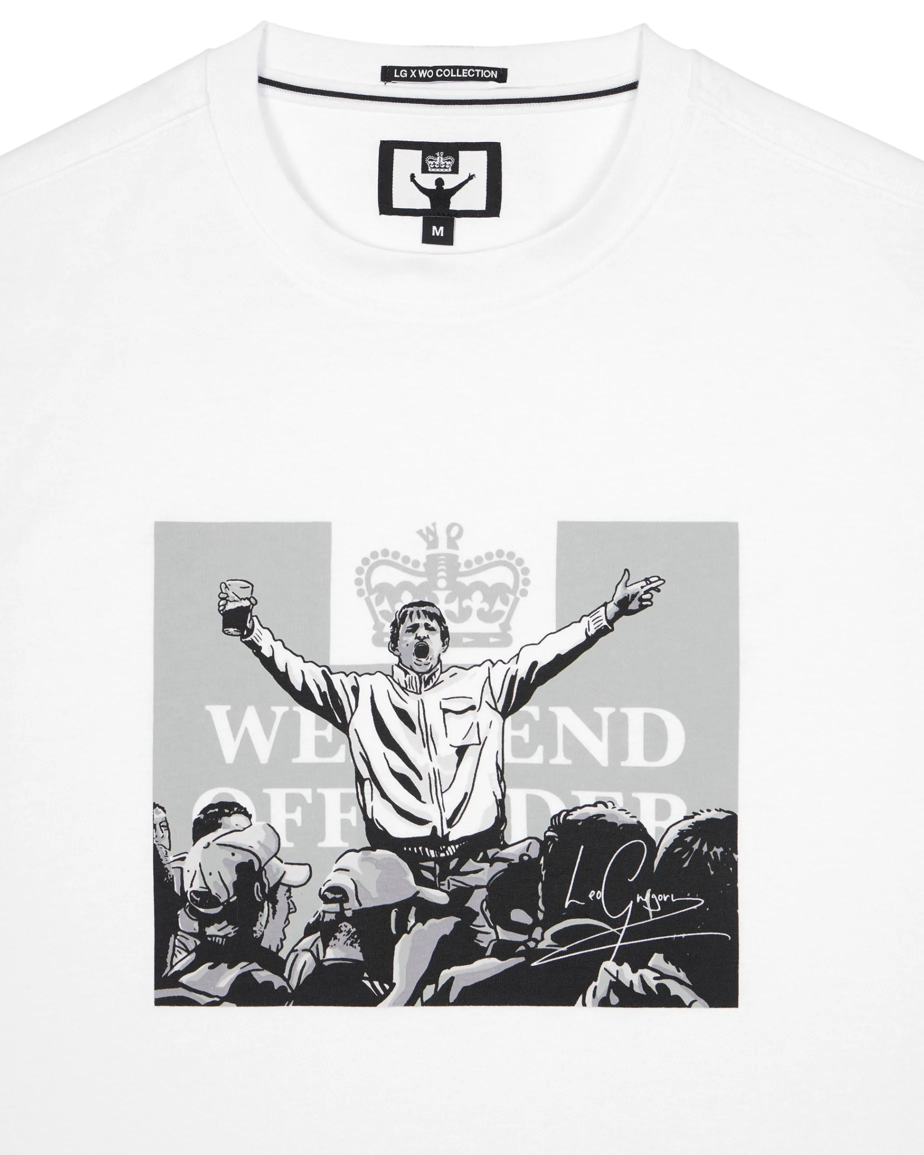 Leo Gregory T-Shirt mit Monochrome-Grafik Weiß