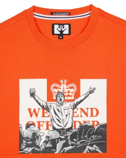 Leo Gregory T-Shirt mit Monochrome-Grafik Reines Orange