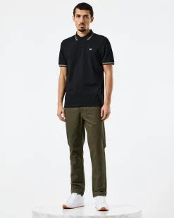 Levanto Poloshirt Schwarz/Bark Brown