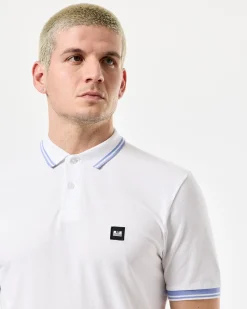 Levanto Poloshirt Weiß/Kornblumenblau