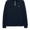 Matisa Sweatshirt mit Viertelreißverschluss Marineblau/Mid House Check