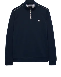 Matisa Sweatshirt mit Viertelreißverschluss Marineblau/Mid House Check