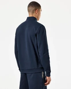 Matisa Sweatshirt mit Viertelreißverschluss Marineblau/Mid House Check