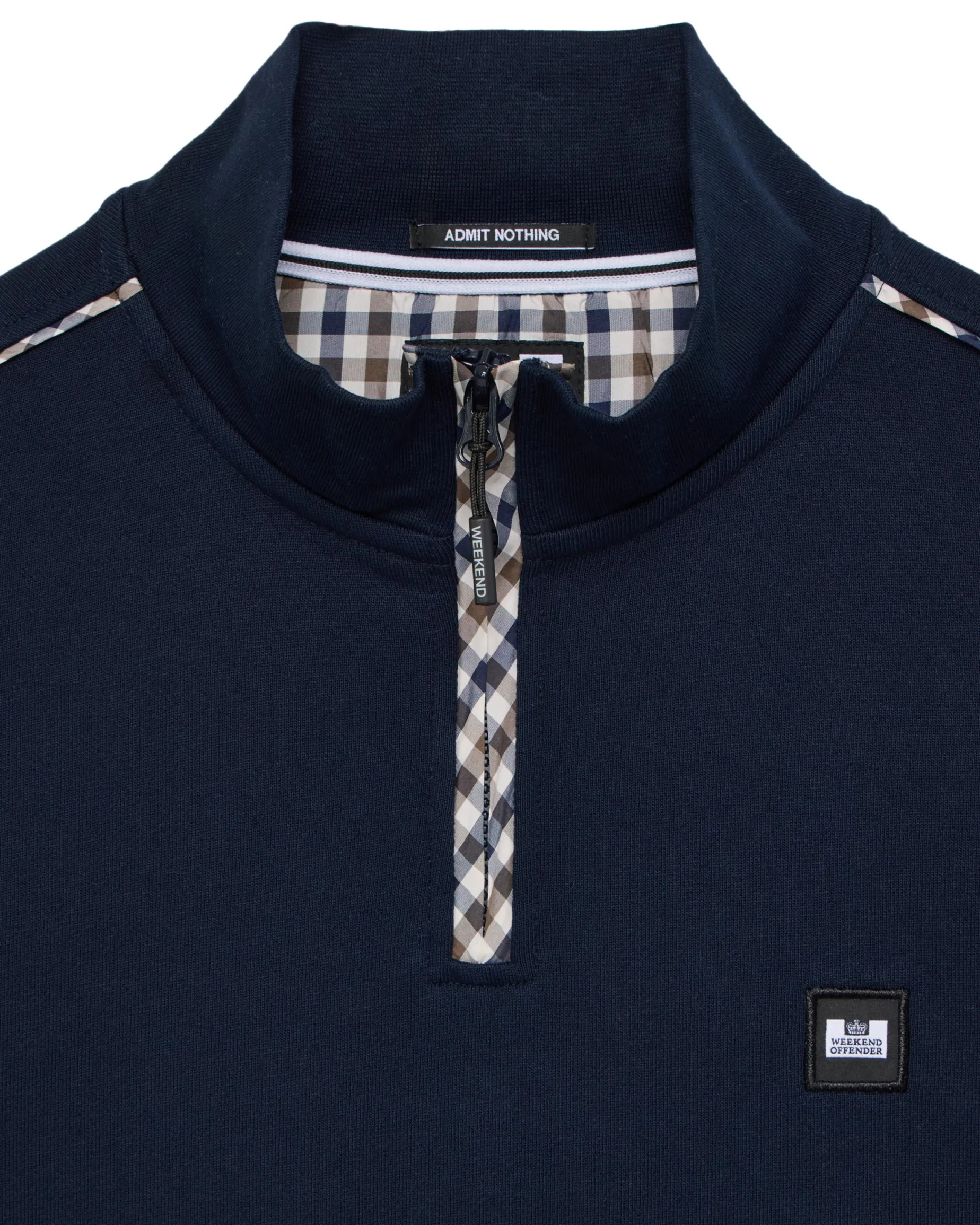 Matisa Sweatshirt mit Viertelreißverschluss Marineblau/Mid House Check