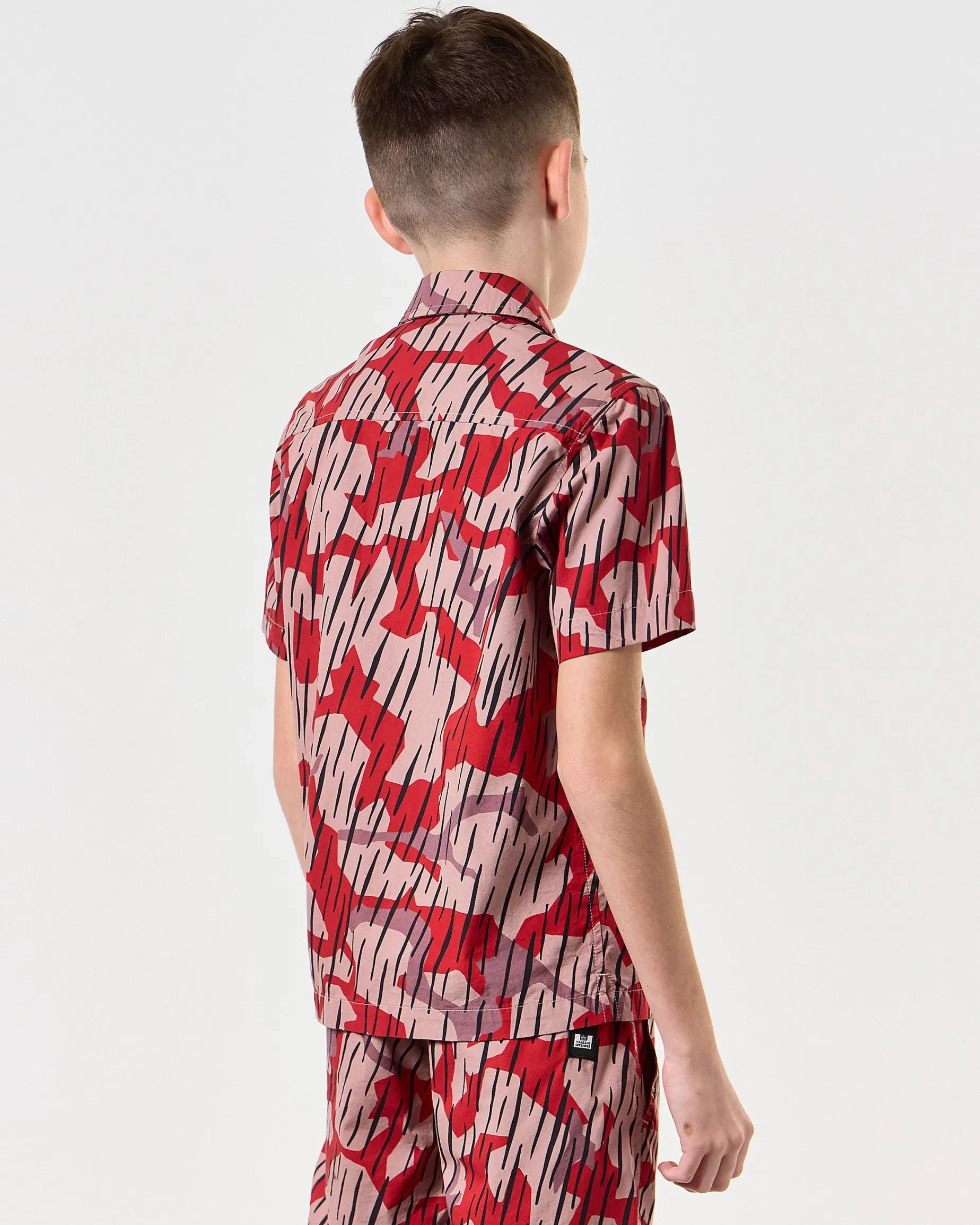 Monuriki Camo Shirt für Kinder, Blaze Red Rain Camo