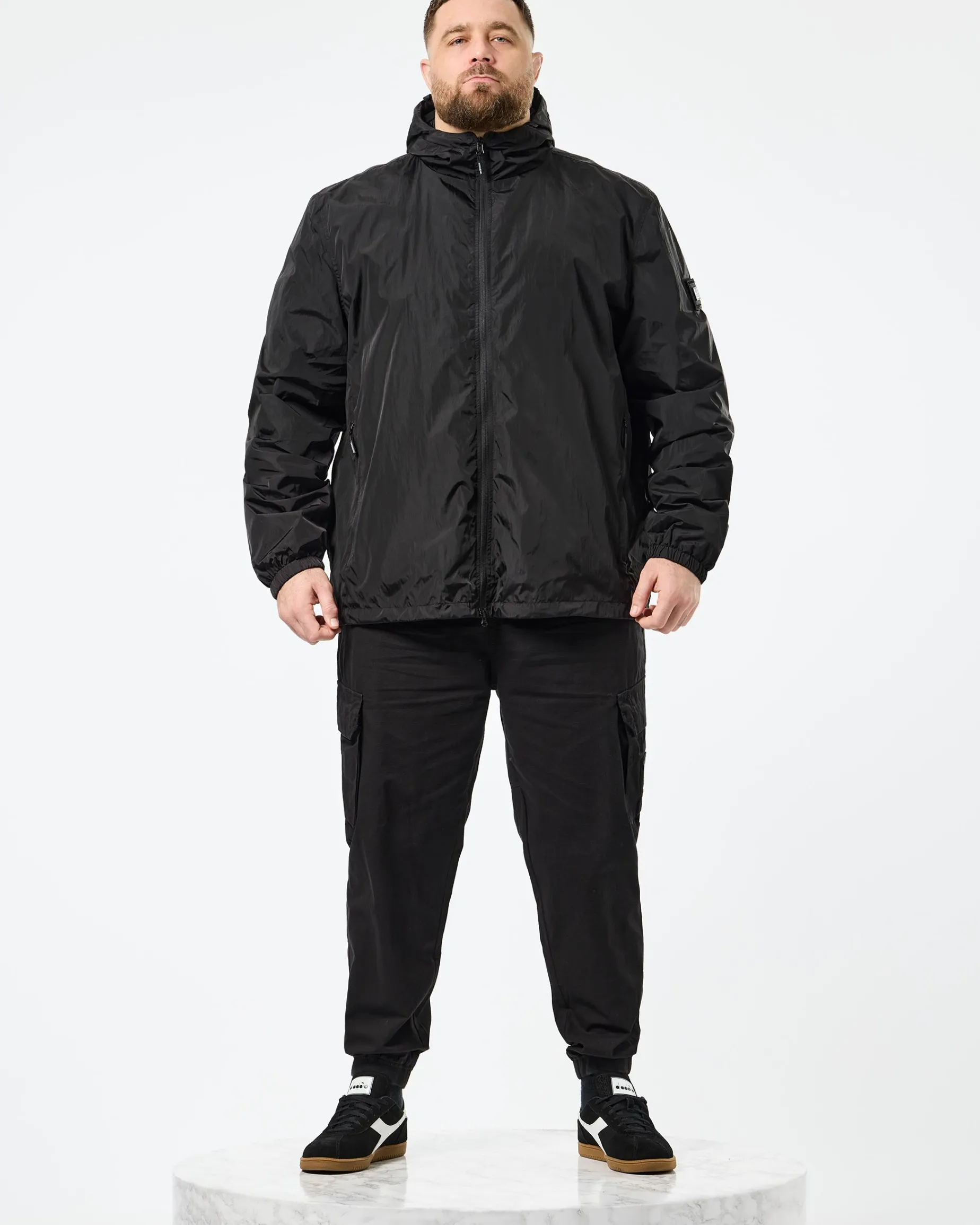 Plus Size - Technician Mesh-gefütterte Jacke Schwarz