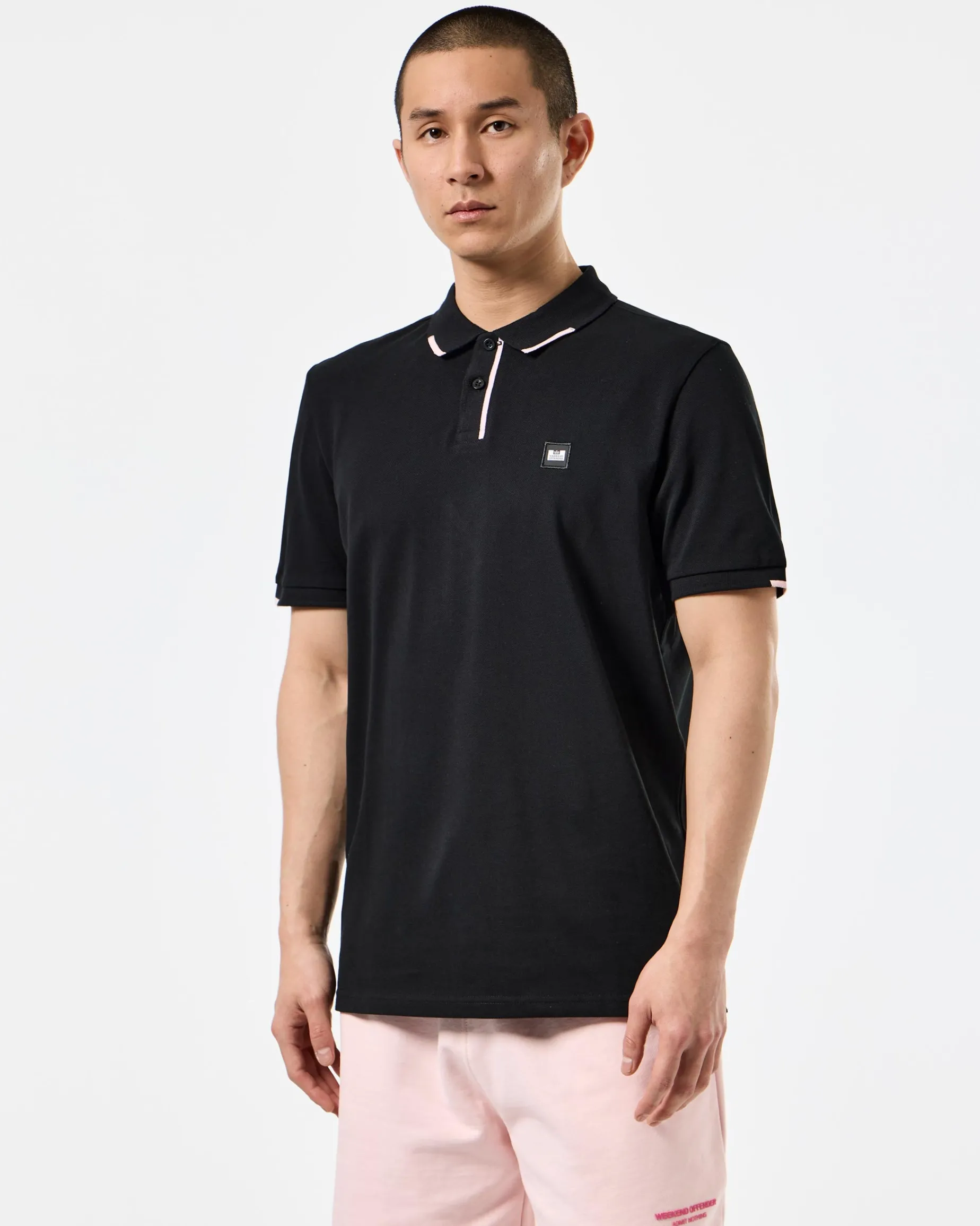 Rivas Poloshirt Schwarz/Blassrosa