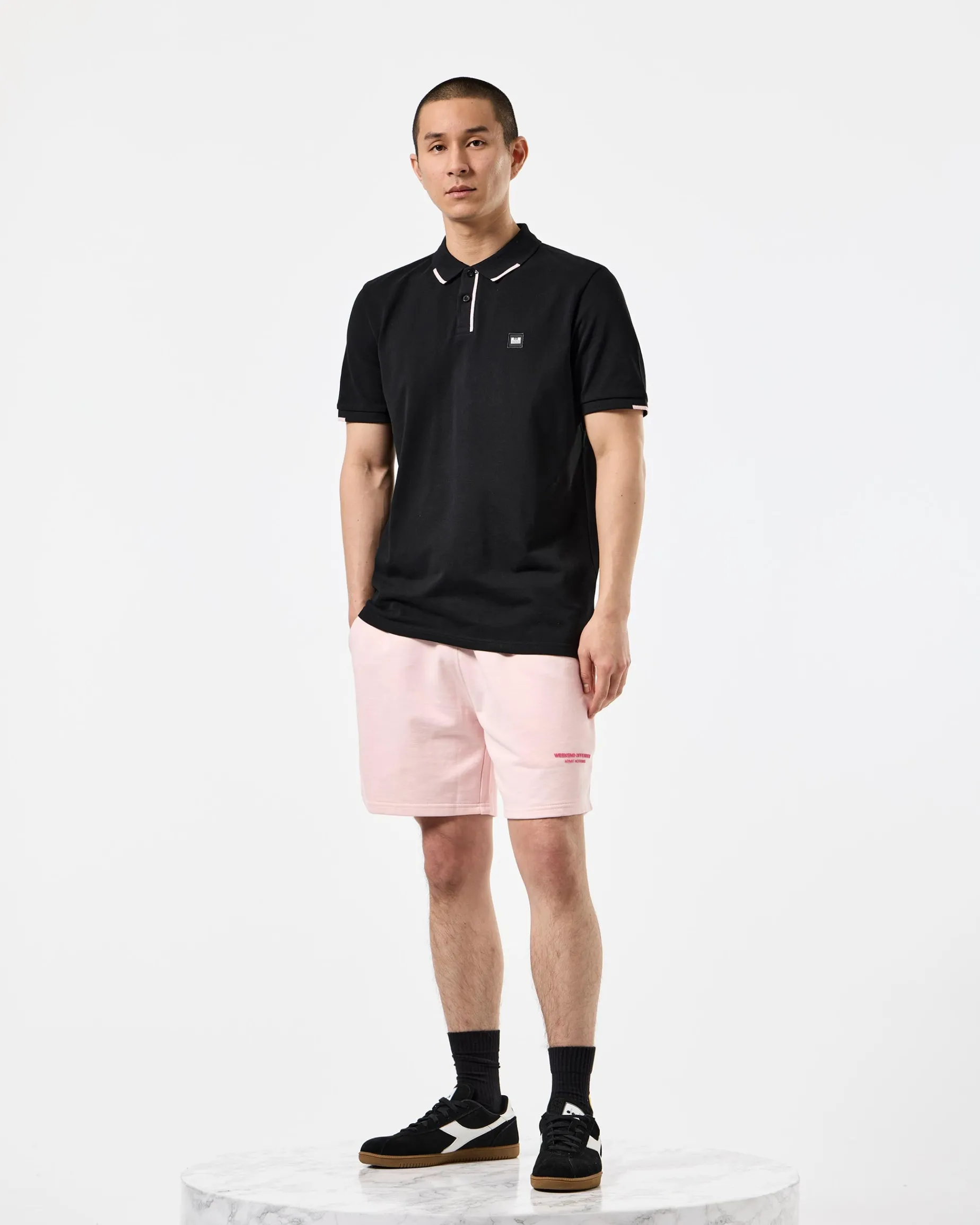 Rivas Poloshirt Schwarz/Blassrosa