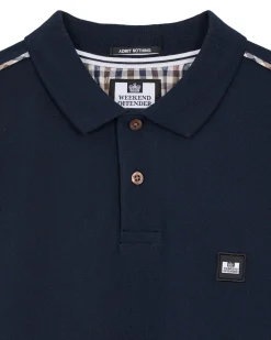 Sakai Poloshirt Marineblau/Mid House Check