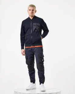 Santo Sweatshirt mit durchgehendem Reißverschluss, Marineblau