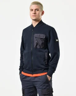 Santo Sweatshirt mit durchgehendem Reißverschluss, Marineblau