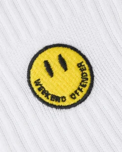 Smiley Sportsocken Weiß