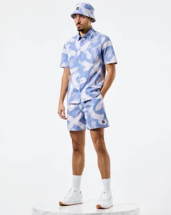 Toshima Camo Hemd Kornblumenblau