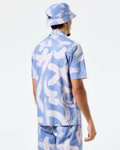 Toshima Camo Hemd Kornblumenblau