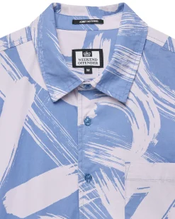 Toshima Camo Hemd Kornblumenblau