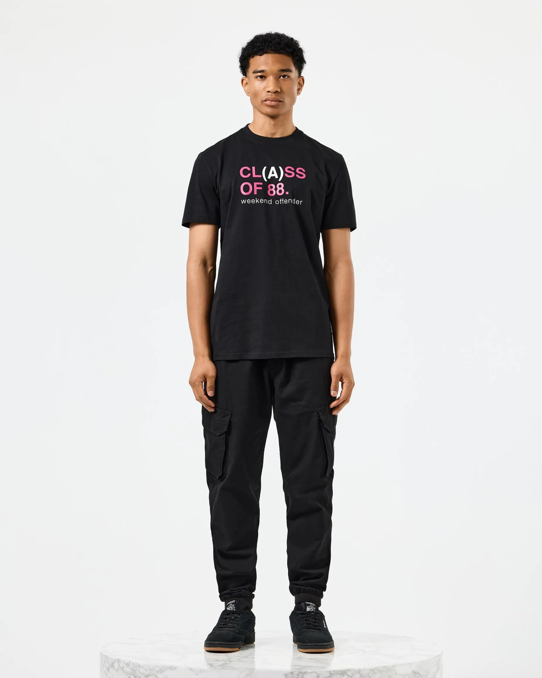 T-Shirt mit Grafik der Klasse A, Schwarz