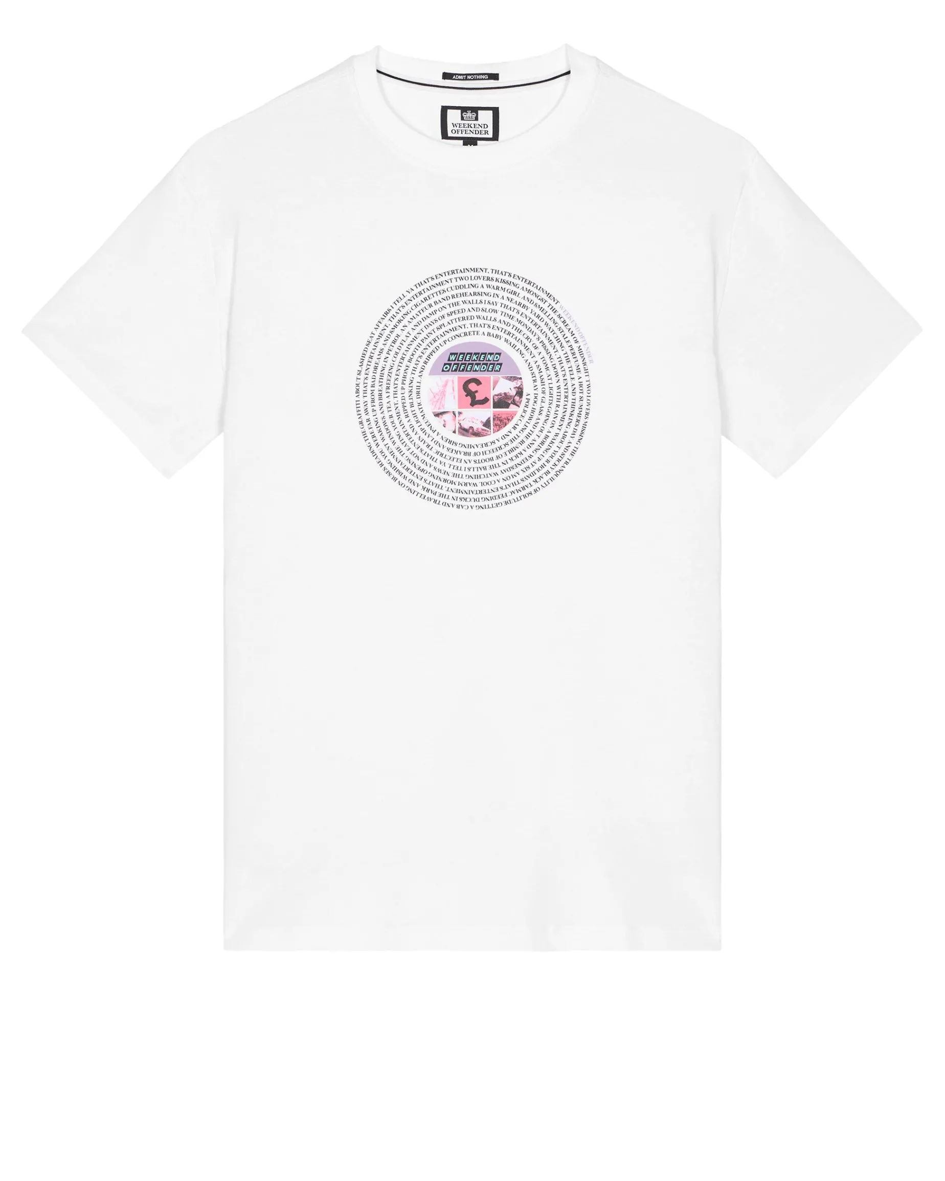 T-Shirt mit Grafik „Entertainment“ in Weiß