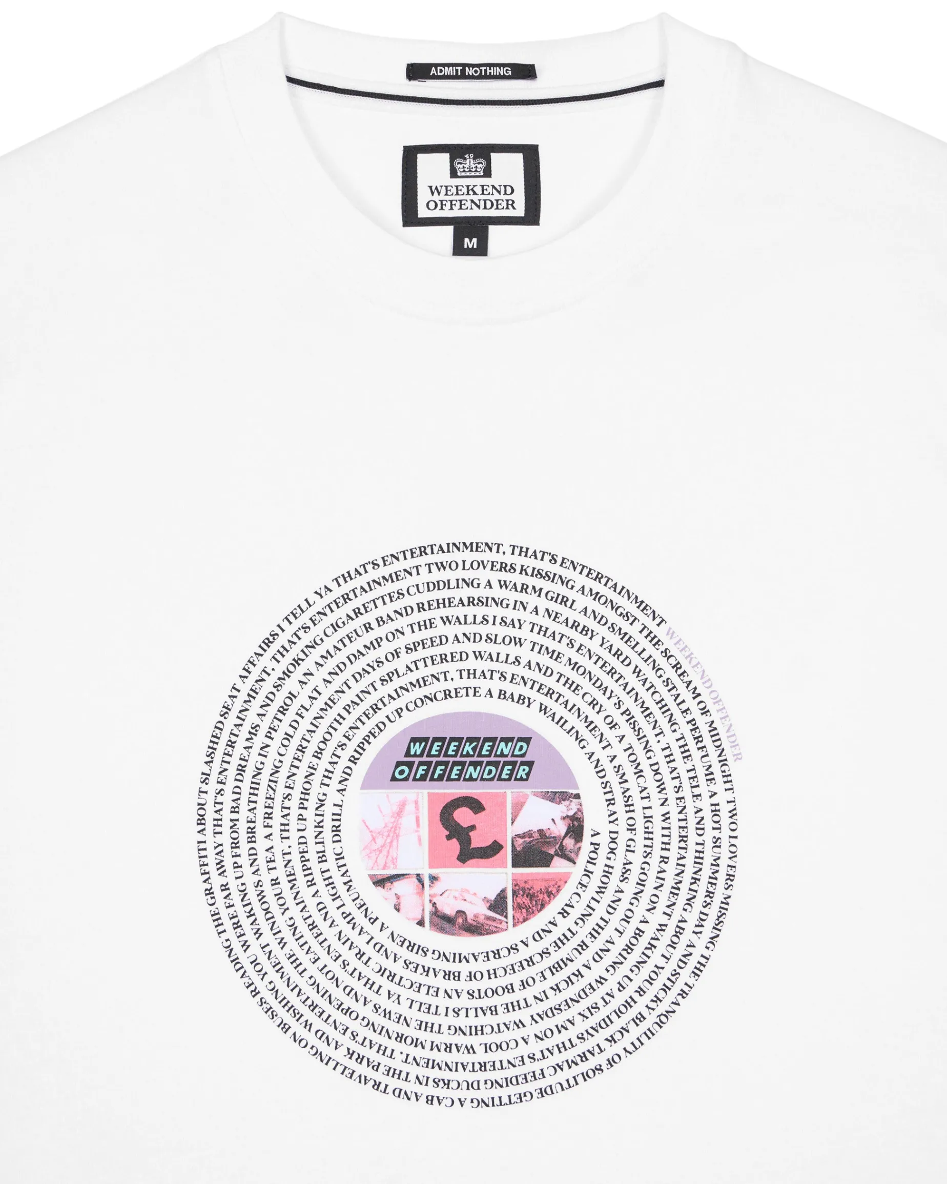 T-Shirt mit Grafik „Entertainment“ in Weiß