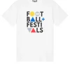T-Shirt mit Grafik „Football + Festivals“ in Weiß