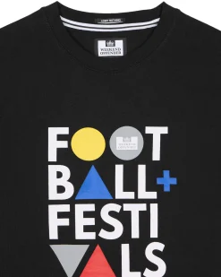 T-Shirt mit Grafik „Football + Festivals“ in Schwarz