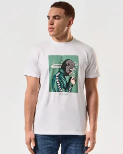 T-Shirt mit Grafik „Fumo“ Weiß