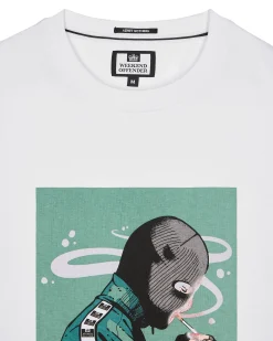 T-Shirt mit Grafik „Fumo“ Weiß