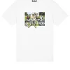 T-Shirt mit Grafik „Hymns“ in Weiß