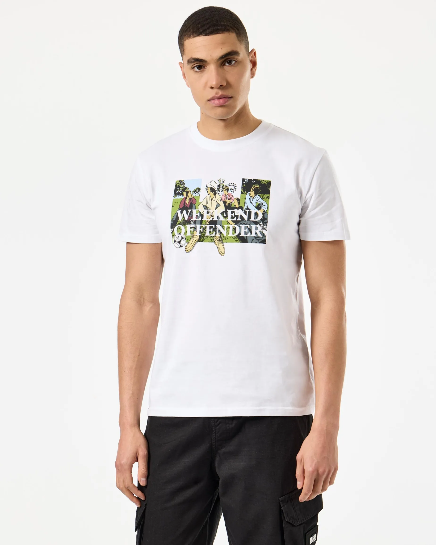 T-Shirt mit Grafik „Hymns“ in Weiß