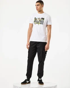 T-Shirt mit Grafik „Hymns“ in Weiß