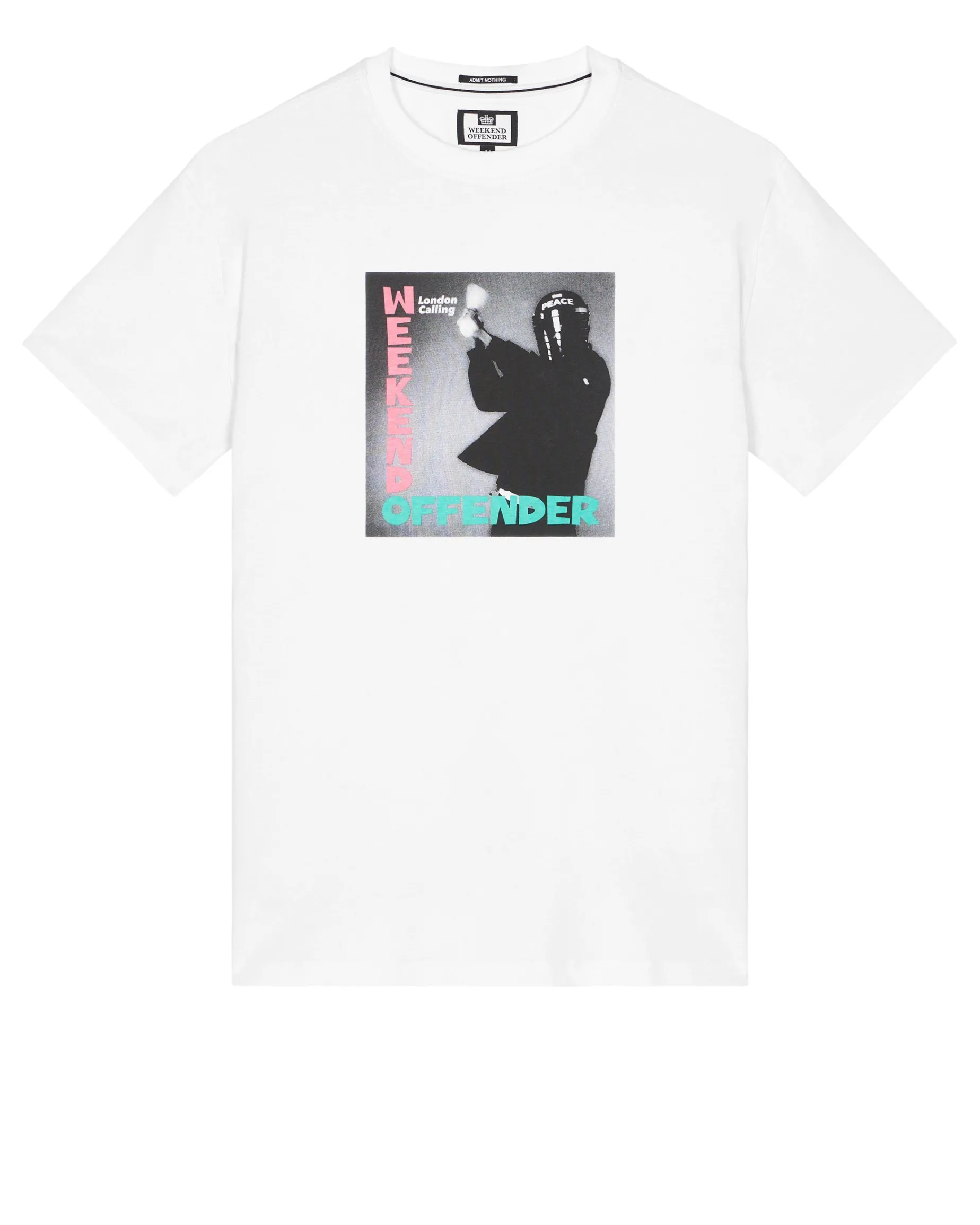 T-Shirt mit Grafik „London Calling“ in Weiß
