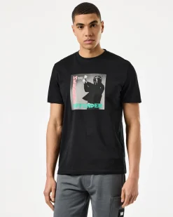 T-Shirt mit Grafik „London Calling“ in Schwarz
