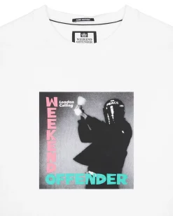 T-Shirt mit Grafik „London Calling“ in Weiß