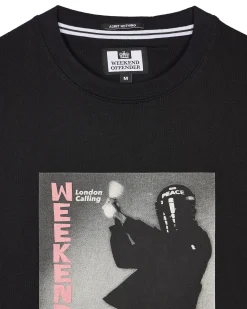 T-Shirt mit Grafik „London Calling“ in Schwarz
