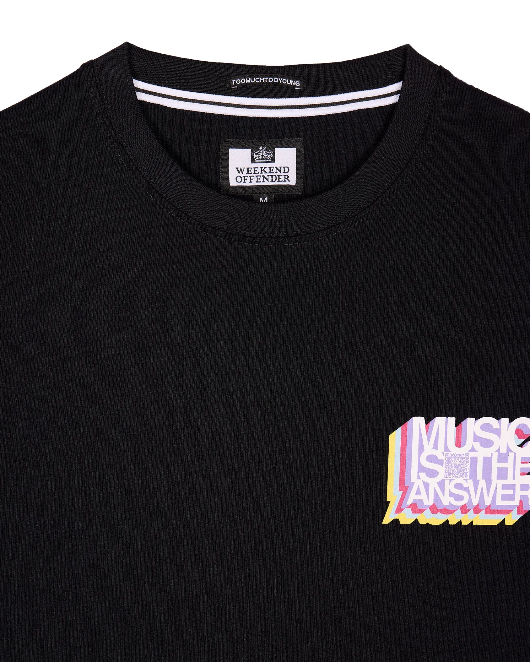 T-Shirt mit Grafik „Music Is The Answer“ in Schwarz