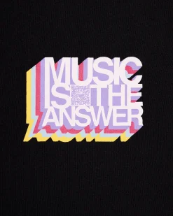 T-Shirt mit Grafik „Music Is The Answer“ in Schwarz