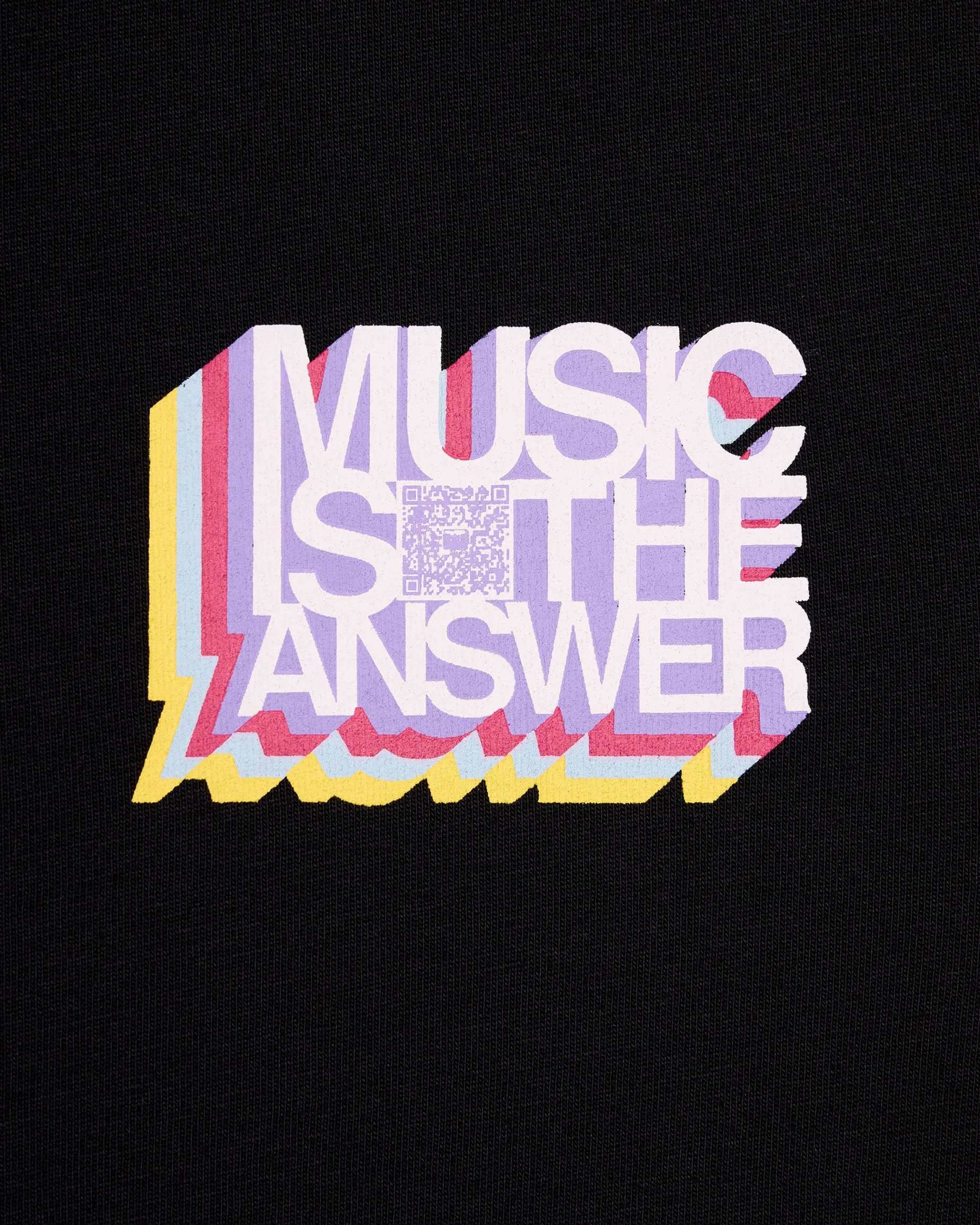T-Shirt mit Grafik „Music Is The Answer“ in Schwarz