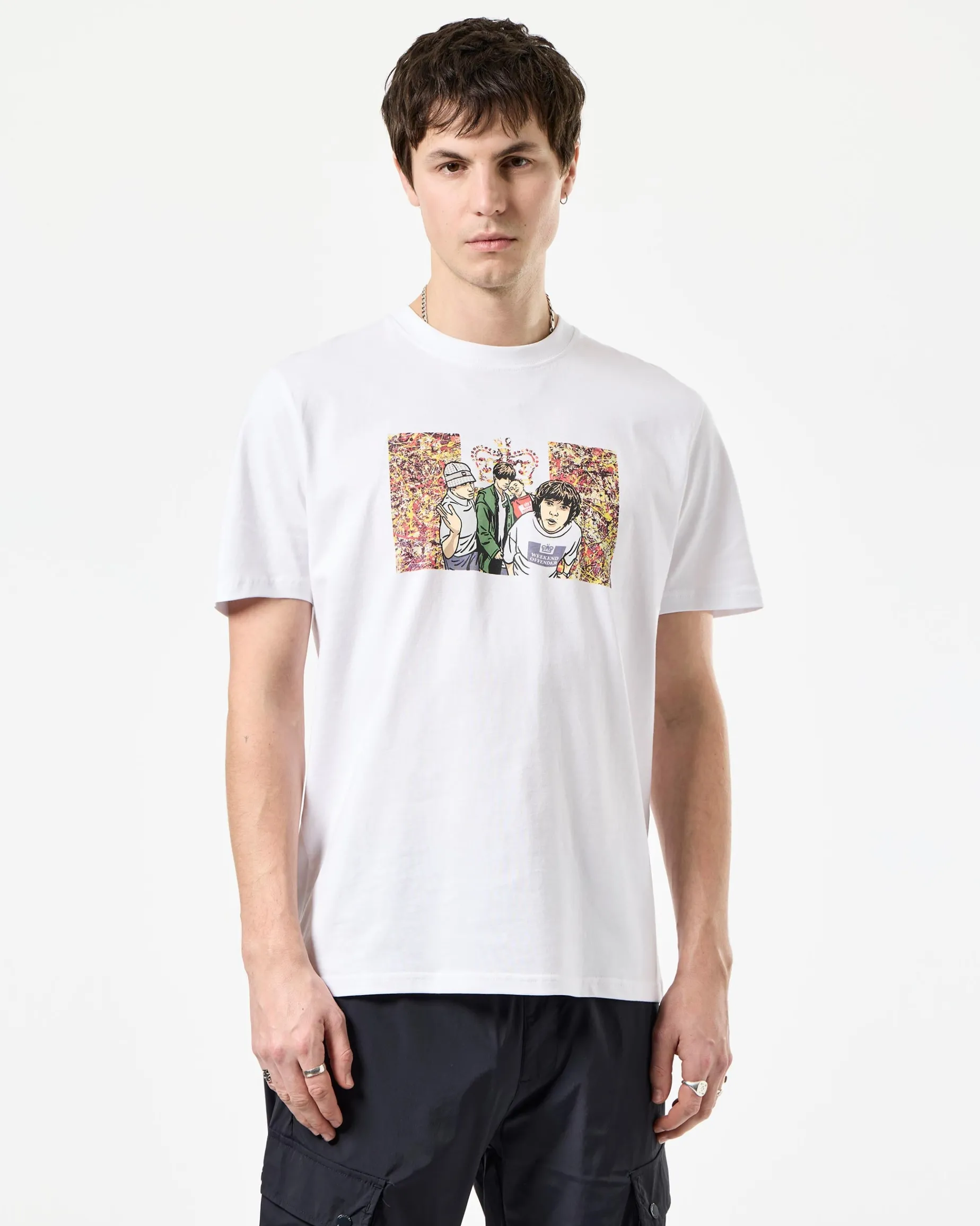 T-Shirt mit Grafik Nummer 5 Weiß