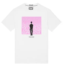 T-Shirt mit Grafik Supernova Weiß/Rosa